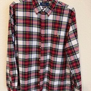 Polo by Ralph Lauren Red and Green Plaid Casual Button Down Shirt